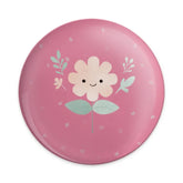 Cute Flower Pinback, Pink Floral Badge, Smiling Blossom Pin, Botanical Button, Floral Accessories, Kawaii Pin, Gift for Her, Unique Pinback - Tawshia
